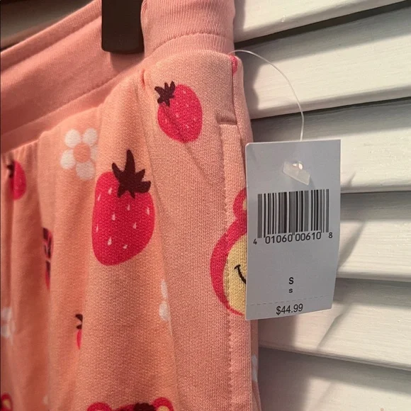 #1434** Pink Bear Print Soft Material Pants - Picture 3 of 7